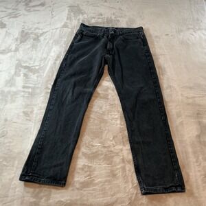 Lee Straight Fit Jeans Mens 32x28 Faded Black Denim Straight Leg Pants